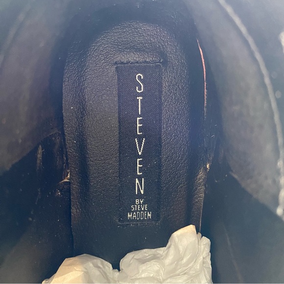 Steven by Steve Madden Bootie Hickory Tiger Black Brown Leather Zip Size 6 - Picture 8 of 9